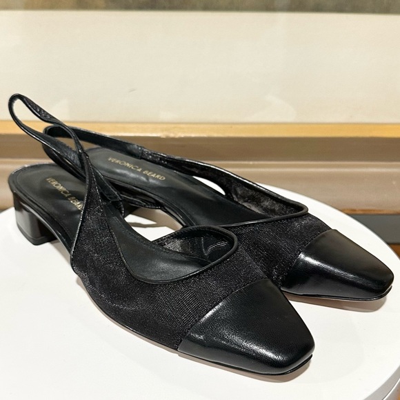 🌹VERONICA BEARD🌹Cecile Half d'Orsay Slingback Pump In Black Size: 6.5M - Picture 7 of 10